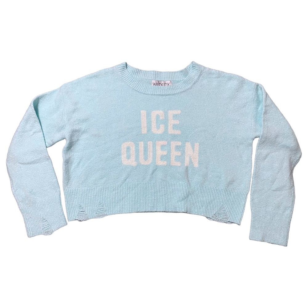 NWOT WILDFOX Ice Queen Claude Knit Sweater RARE SAMPLE (Blue, Winter)